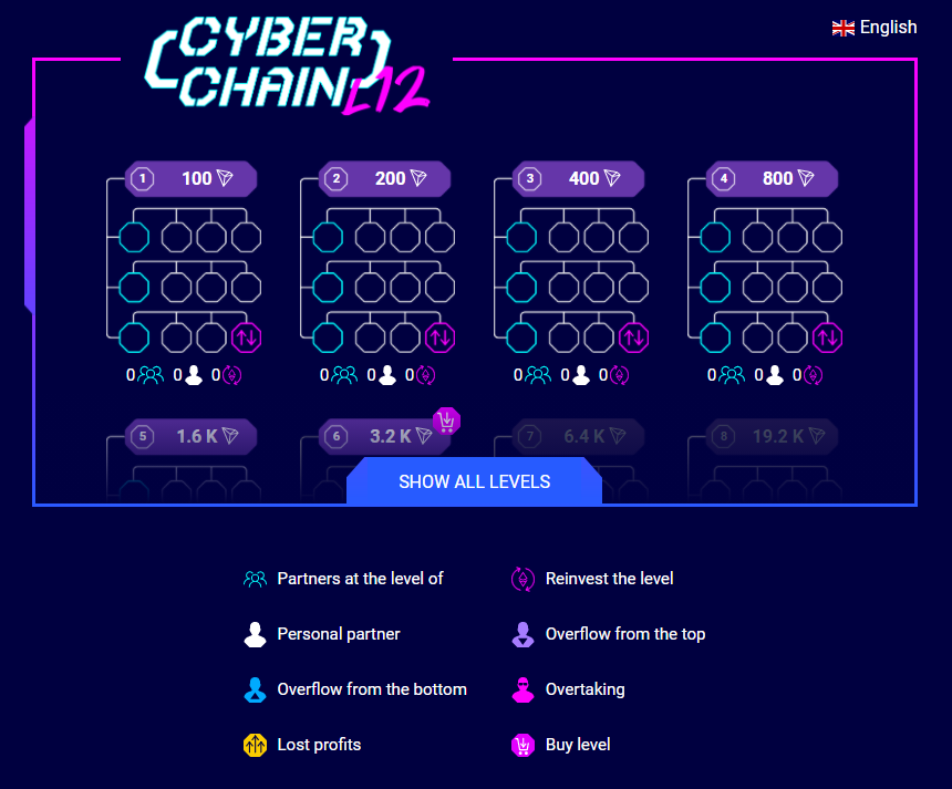 CyberChain matrix levels